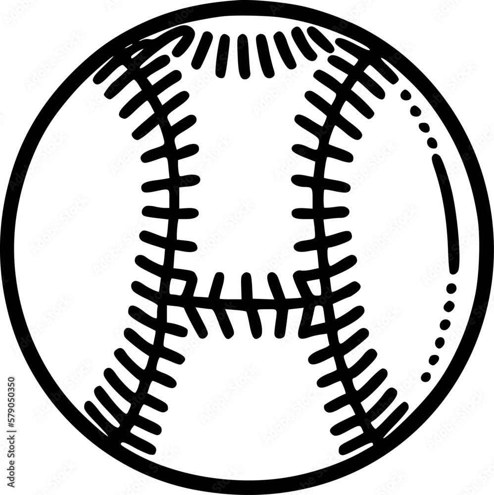 Fototapeta premium Baseball | Black and White Vector illustration