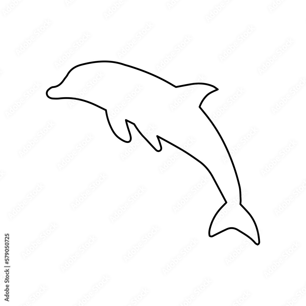 Nautical Dolphin. Sea Underwater animal. Vector illustration Nautical Dolphin. Sea Underwater animal. Vector illustration