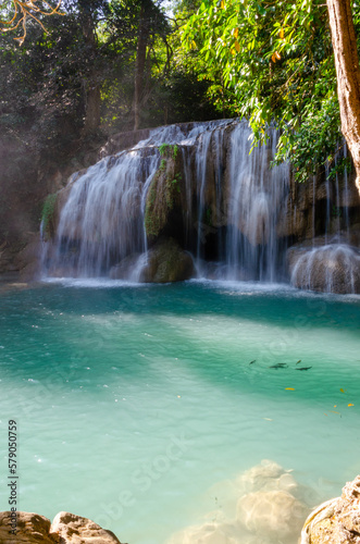 Erawan Waterfall at Erawan national park in Kanchanaburi  Thailand