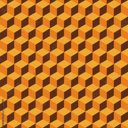 Retro cube pattern abstract background. Geometric abstract backgroud with warm color.
