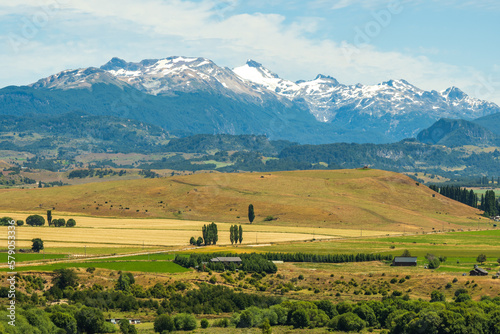 landscape in the mountains of Patagonia, Valle Simpson, Aysen, Chile