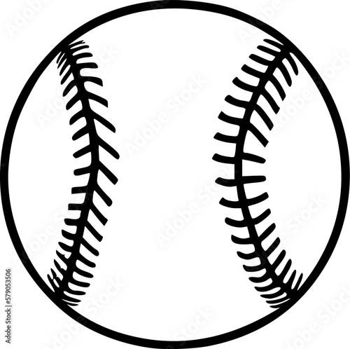 Baseball - Black and White Isolated Icon - Vector illustration