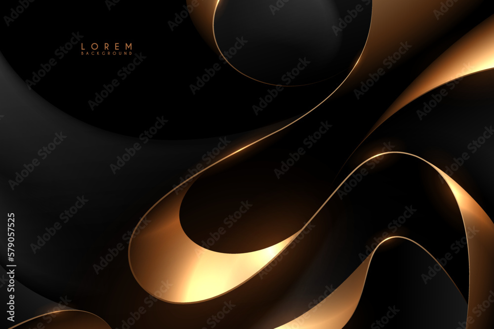 Abstract black and gold shapes background