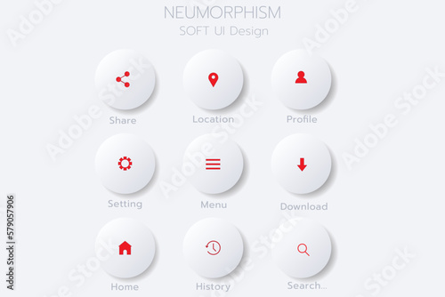 3D Neumorphic Botton For Web Design.