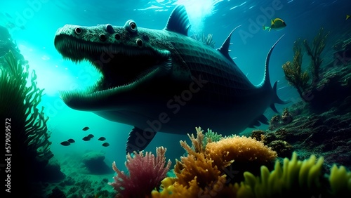 Image of a sea monster, generative AI