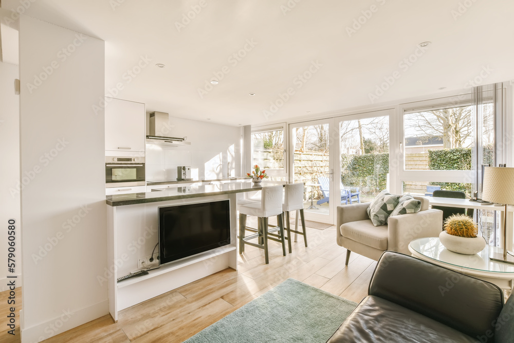 Spacious open plan kitchen with living room Spacious open plan kitchen with living room