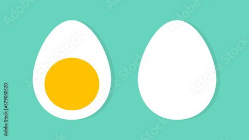 Boiled egg icons. Egg yolk. Vector illustration