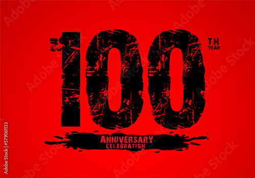 100 years anniversary celebration logotype on red background, 100th birthday logo, 100 number, anniversary year banner, anniversary design elements for invitation card and poster. number design vector