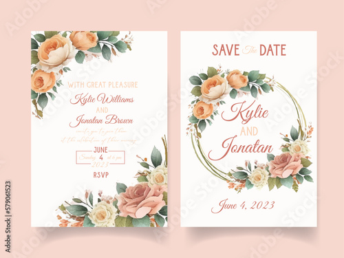 Greeting card with flowers, watercolor, can be used as invitation card for wedding, birthday and other holiday and summer background. Vector