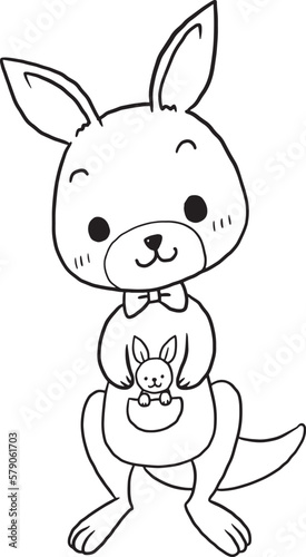 kangaroo cartoon doodle kawaii anime coloring page cute illustration drawing clip art character chibi manga comic