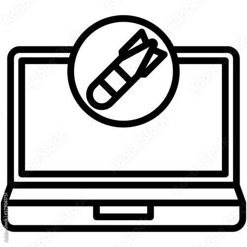 computer monitor with symbol ddos attack.