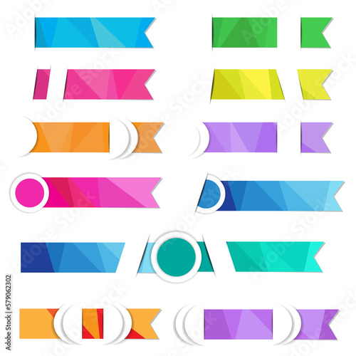 Colorful arrow label paper with shadow