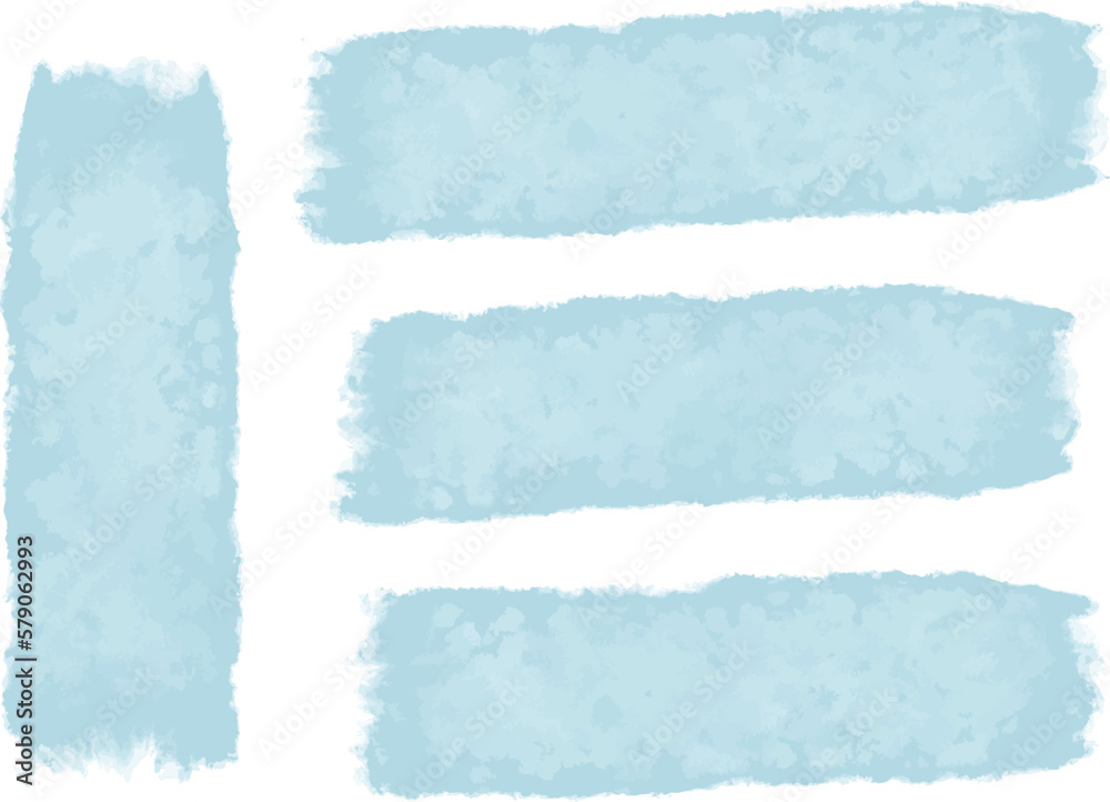 Set of different grunge blue, ink paint brush strokes. Artistic design elements, grungy background vector illustration Set of different grunge blue, ink paint brush strokes. Artistic design elements, grungy background vector illustration