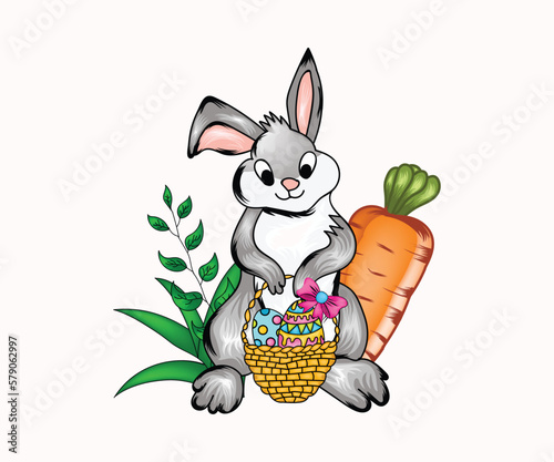 Easter bunny or rabbit Sublimation design Premium vectors