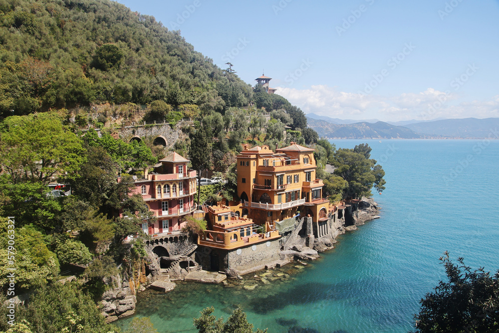 The panorama of seaside in Portofino, Italy