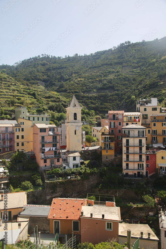 The panorama of Manarola village, Cinque Terre, Italy