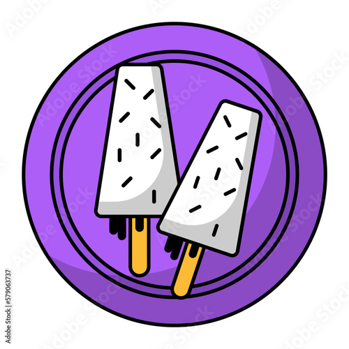 kulfi or  qulfi Concept, sweet of the Indian subcontinent and Mughalai frozen dairy dessert vector outline color icon design, Asian Cuisine symbol, Famous Dish Sign, Street Food stock illustration 