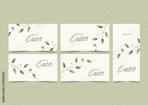 Happy easter card template in rustic style. concept cover. A set of greeting cards.