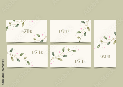 Happy easter card template in rustic style. concept cover. A set of greeting cards.