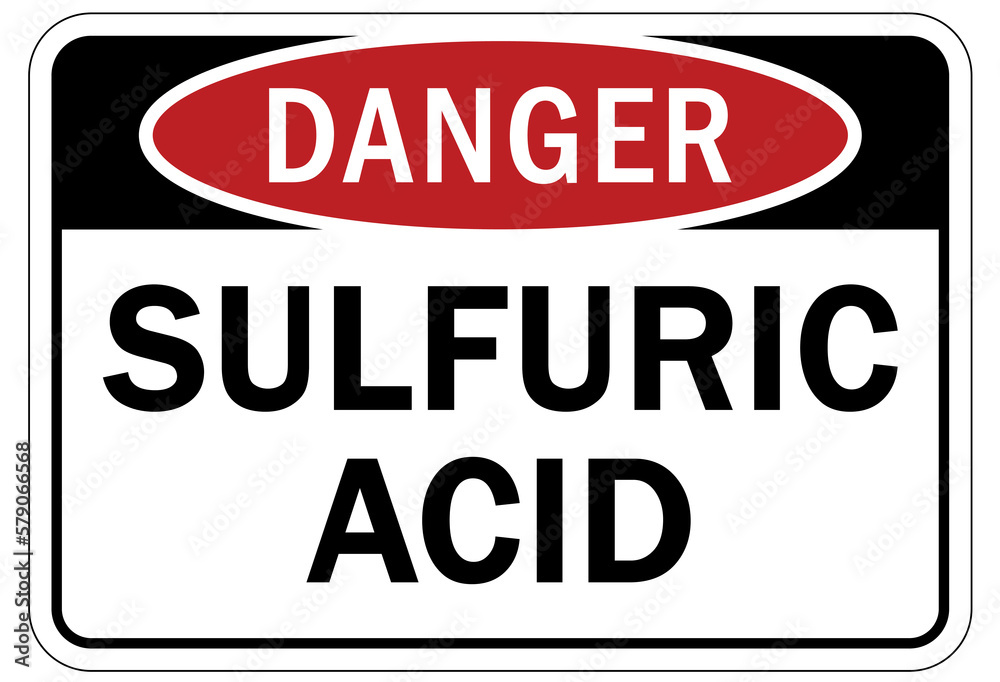 Acid chemical warning sign and labels sulfuric acid Acid chemical warning sign and labels sulfuric acid
