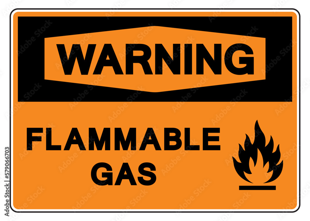 Warning Flammable Gas Symbol Sign,Vector Illustration, Isolate On White Background Label. EPS10