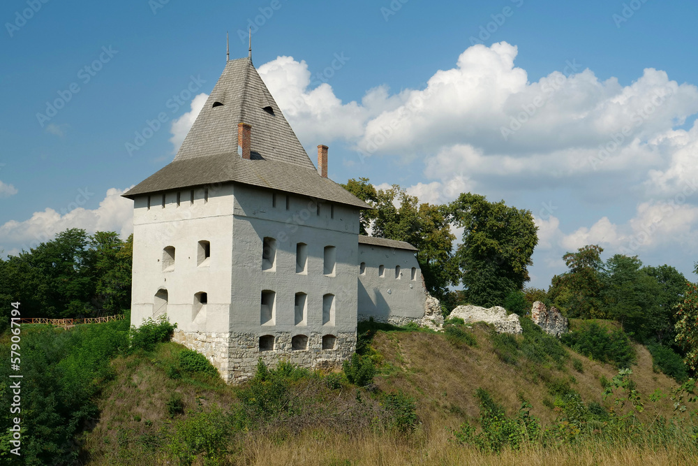 Obraz premium Old castle from 14th century in Halych - city on Dniester River, Ukraine