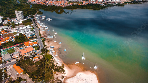 Praia Litoral Espigão Costeiro da Ponta d'Areia São Luís Maranhão Paisagem Forte Santo Antônio da Barra Mar Oceano Atlântico Viagem Viajar Turismo Turístico Capital Maranhense Fotografia Aérea Drone  photo