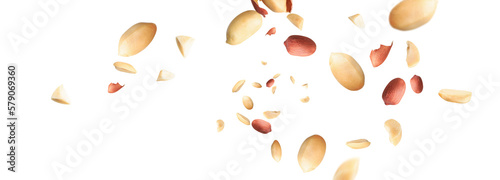 air peanut.ingredient nut isolated.macro peanut butter healthy food.half nut png.banner size.background photo
