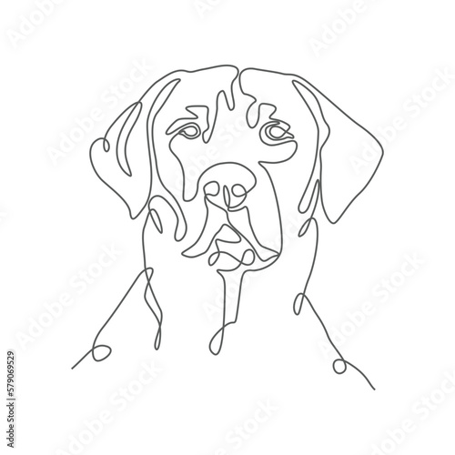 One Line Vector drawing of a labrador
