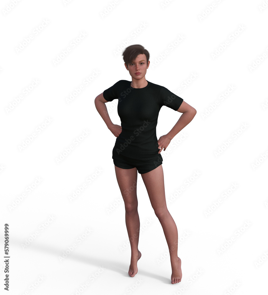 Fototapeta premium Girl with black shirt