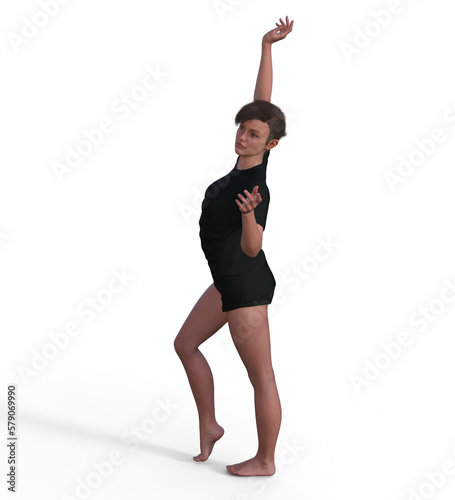 Girl with black shirt