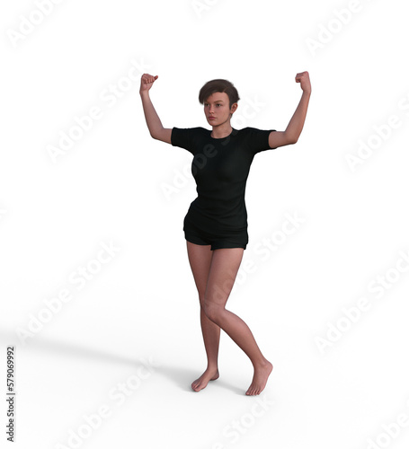 Girl with black shirt