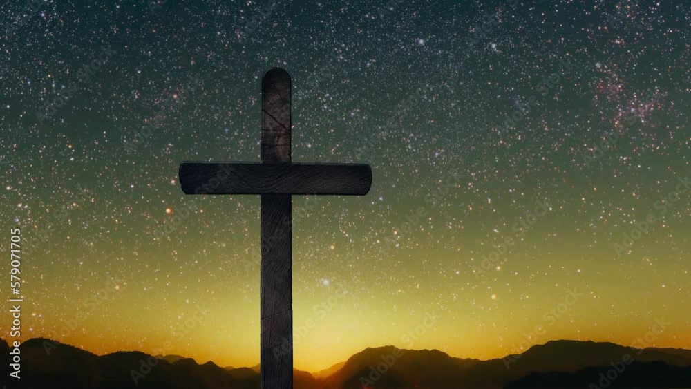 A Easter cross on the nature background