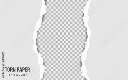 Torn paper in middle with soft shadow