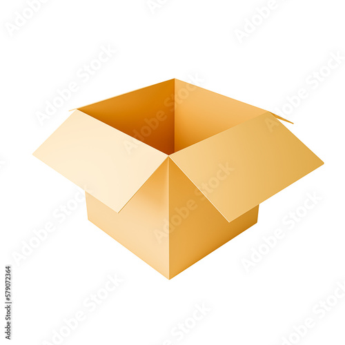 Packaging box isolated on white background, 3d render illustration 2023