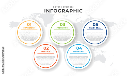 business timeline infographic template. Timeline designed for business, presentations, web design, interface, diagrams with 5 steps . 