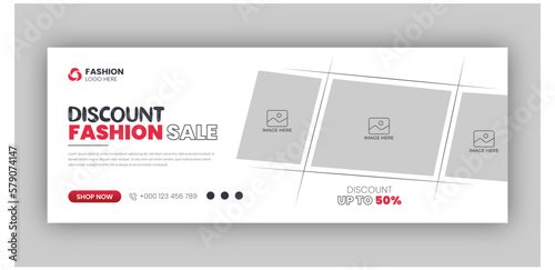 Fashion sale social media facebook cover design template