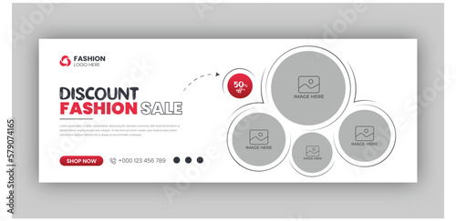 Fashion sale social media facebook cover design template