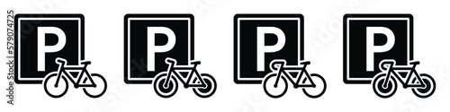 Bicycle parking area icon. Bike parking area icon, vector illustration