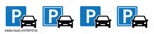 Car parking area icon. Car zone icon, vector illustration