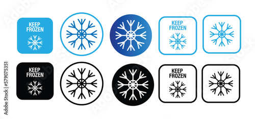 keep frozen vector icon set. black and blue in color