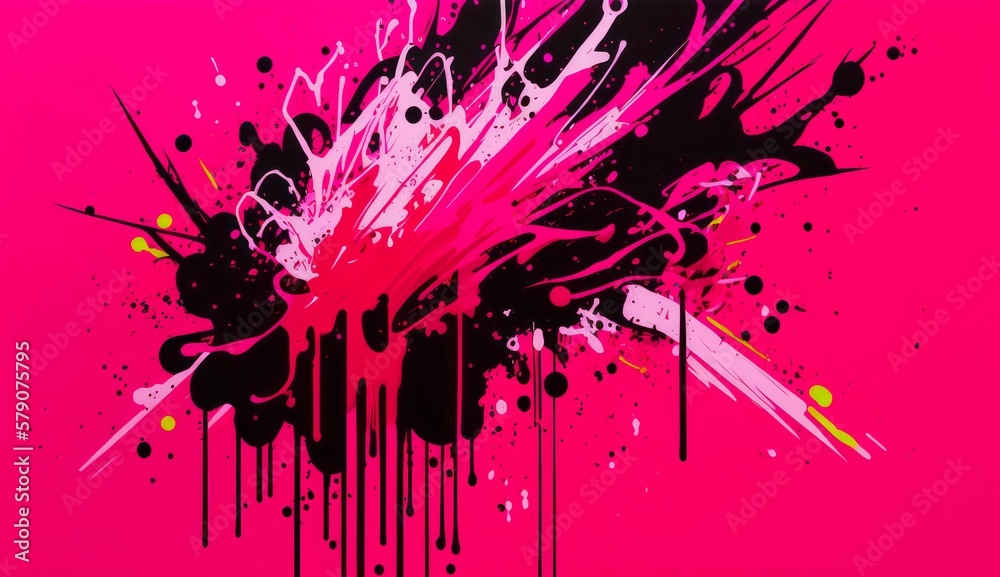 Abstract Pink And White Graffiti Art Round Backdrop