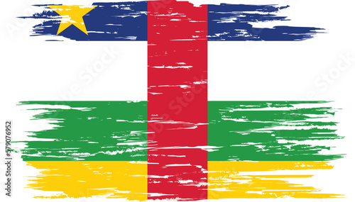 Brush stroke flag of CENTRAL AFRICAN REPUBLIC