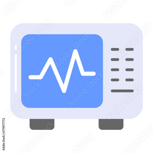 An icon of heartbeat monitor, electrocardiogram machine vector design