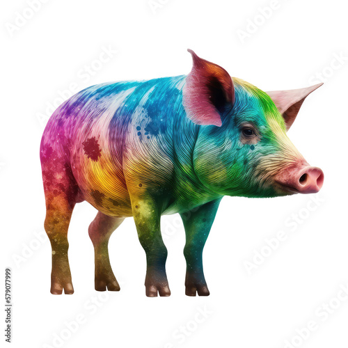 colorful pig