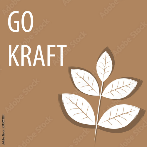 Go kraft concept. Kraft eco friendly illustration