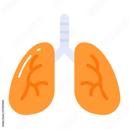 Lungs with modern style vector icon
