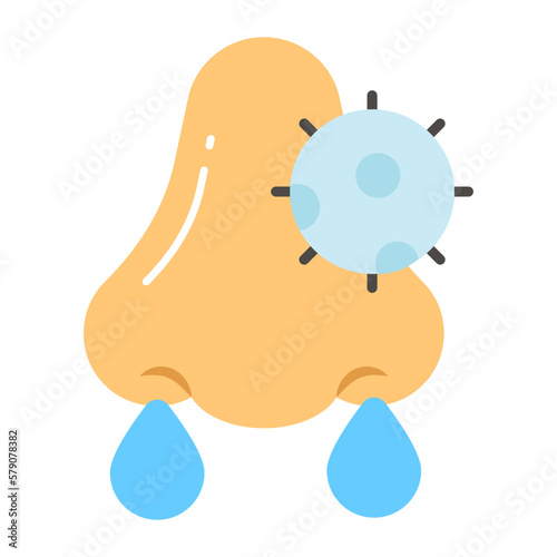 Runny nose vector design, editable icon of sinusitis coronavirus