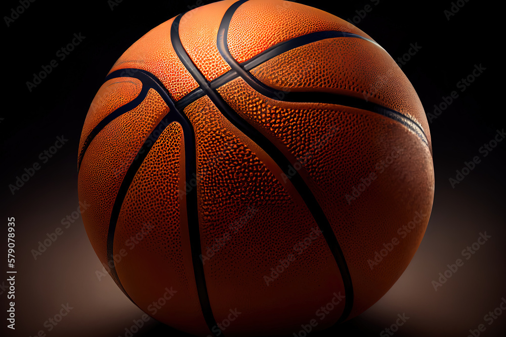 Detail of basketball ball. Generative Ai