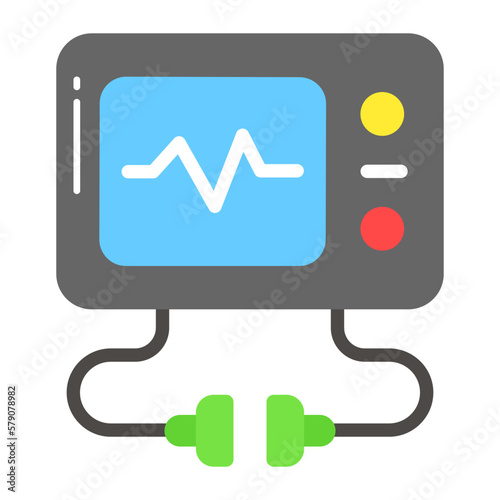 A medical equipment to monitor heartbeat, editable design of ecg machine